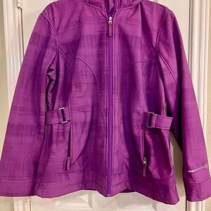 Free Country Waterproof Purple Jacket w/ Removable Hood-XL